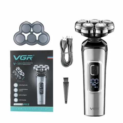 Електробритва VGR V-385 акумуляторна роторна 5 головок USB IPX5
