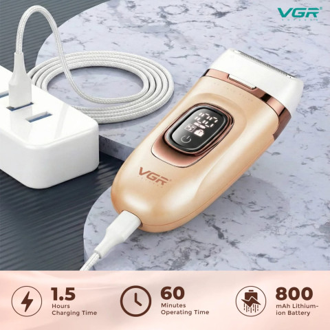 Епілятор жіночий VGR V-762 3в1 USB акумуляторний помаранчевий