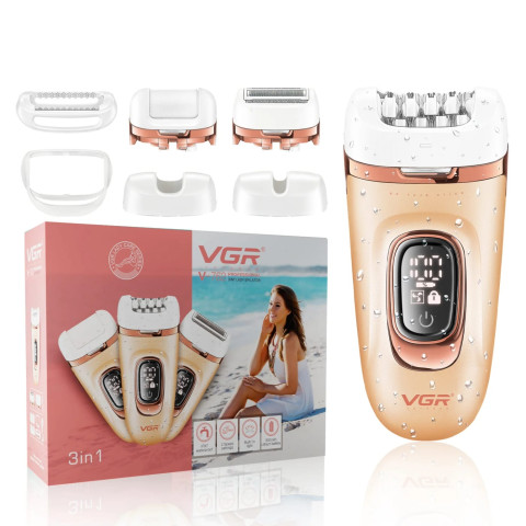 Епілятор жіночий VGR V-762 3в1 USB акумуляторний помаранчевий
