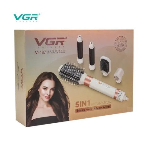 Фен-щітка стайлер VGR V-487 5в1 800 Вт Біла