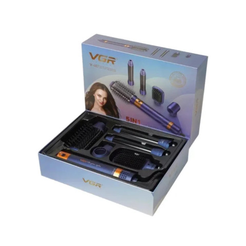 Фен-щітка стайлер VGR V-487 5в1 800 Вт Фіолетова