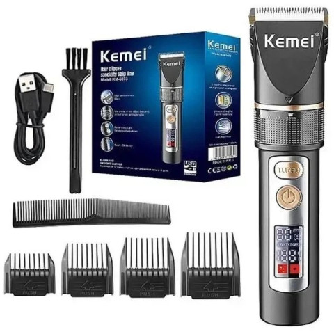 Машинка для стрижки Kemei KM-5073 з керамічним лезом LED USB