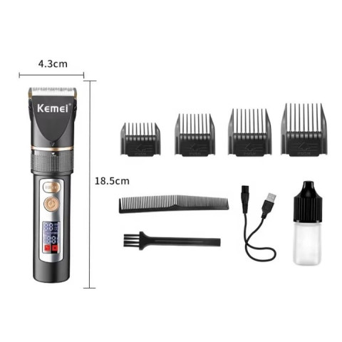 Машинка для стрижки Kemei KM-5073 з керамічним лезом LED USB