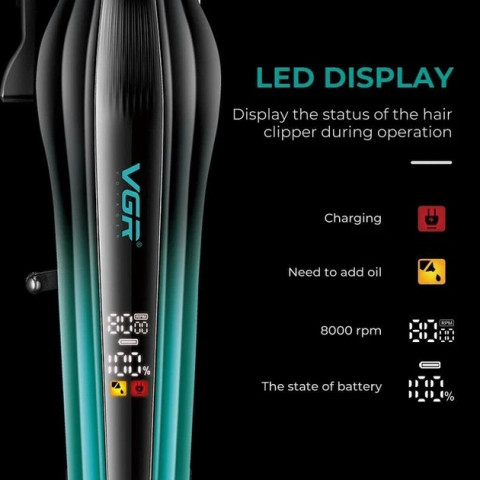 Машинка для стрижки VGR V-273 8000 об/хв 3000 мА·год 6 насадок LED