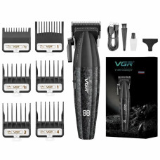 Машинка для стрижки VGR V-640C 9000 об/хв 6 насадок чорна