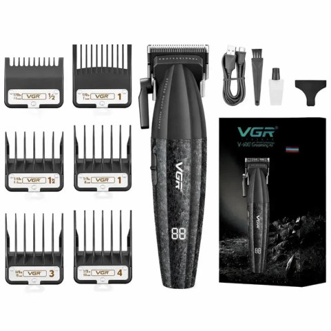 Машинка для стрижки VGR V-640C 9000 об/хв 6 насадок чорна
