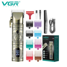 Машинка для стрижки VGR V-697 акумуляторна 2000 мА·год LED 8 насадок