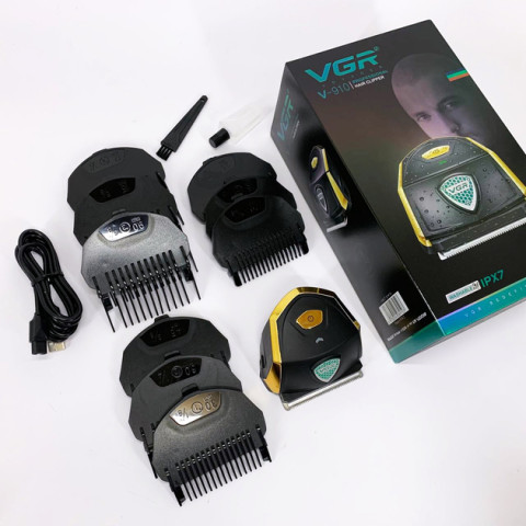 Машинка для стрижки VGR V-910 акумуляторна з 9 насадками