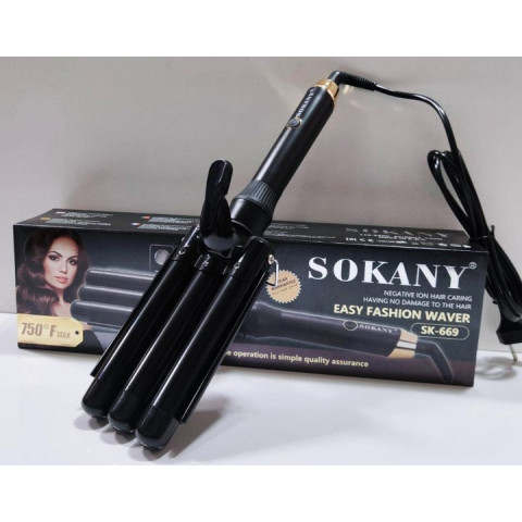 Плойка для волосся Sokany SK-669 потрійна керамічна 25 мм 50 Вт