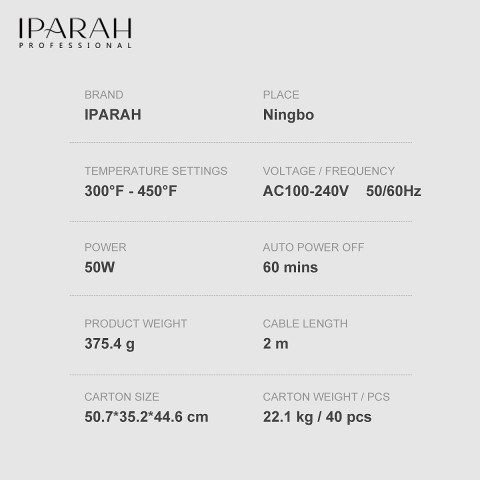 Выпрямитель для волос IPARAH P-122 50 Вт розовый