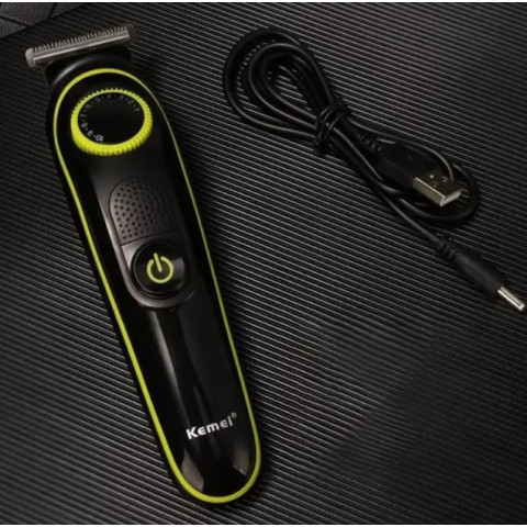 Тример акумуляторний Kemei KM-696 5в1 USB з LED-дисплеєм чорний