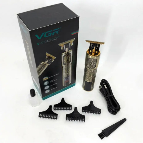 Тример VGR V-073 T-blade USB Type-C з LED-дисплеєм золотий