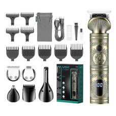Тример VGR V-106 6в1 USB з насадками для волосся, бороди та тіла