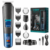 Триммер VGR V-108 10в1 USB с LED-дисплеем и набором насадок