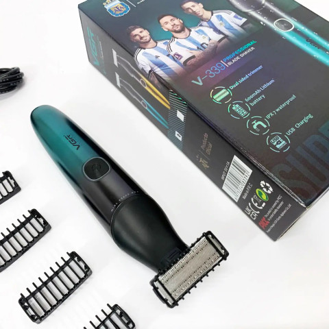 Електробритва-шейвер VGR V-339 IPX7 USB з двостороннім лезом і насадками