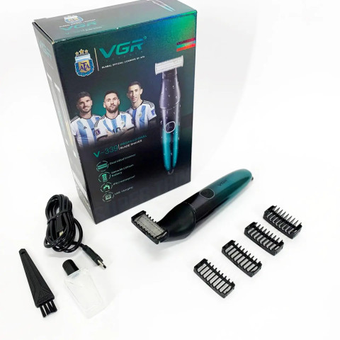 Електробритва-шейвер VGR V-339 IPX7 USB з двостороннім лезом і насадками