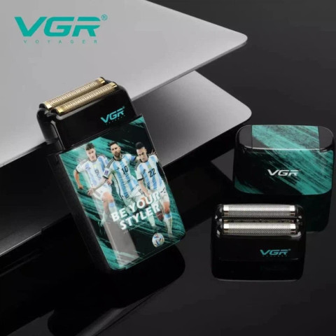 Електробритва VGR V-309 акумуляторна сіткова з подвійною сіткою та LED-дисплеєм