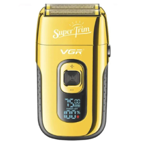 Електробритва VGR V-332 Gold з подвійною сіткою, тримером, LED і зарядкою Type-C