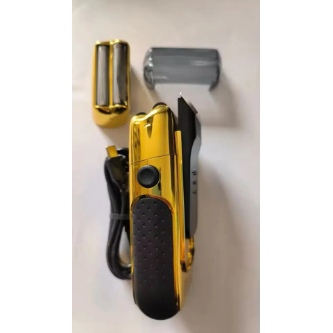 Електробритва VGR V-332 Gold з подвійною сіткою, тримером, LED і зарядкою Type-C