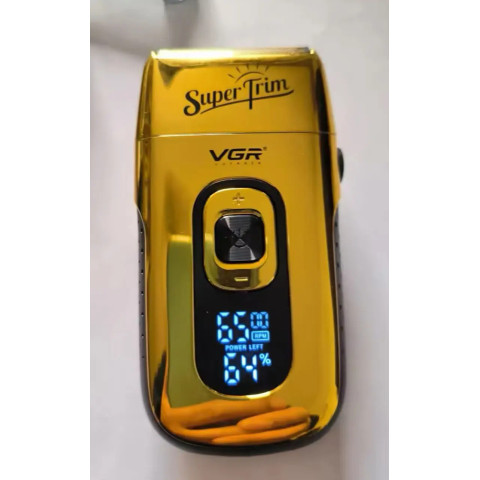 Електробритва VGR V-332 Gold з подвійною сіткою, тримером, LED і зарядкою Type-C