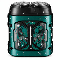 Електробритва VGR V-344 Green для сухого й вологого гоління, 2 головки та USB-C
