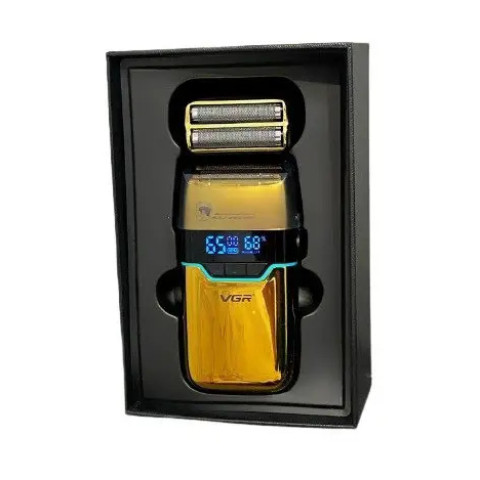 Чоловіча електробритва VGR V-350 Gold, 2 сітки, 2 насадки, LED, USB-C, 3 швидкості