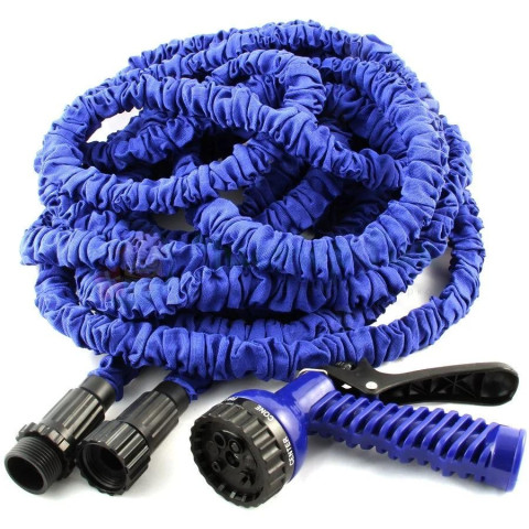 Шланг для поливу Magic Hose розтяжний з насадкою 7 режимів 22,5 м Синій