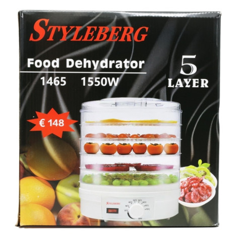 Сушка для овочів та фруктів Styleberg 1465 5 лотків 1550 Вт