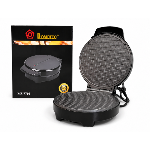 Вафельниця Domotec MS-7710 1000 Вт для тонких вафель і трубочок Чорна