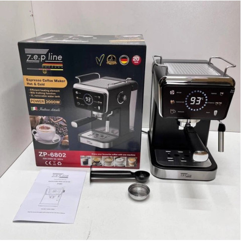 Кавомашина ріжкова Zepline ZP-6802 3000 Вт, 20 бар, резервуар 2 л