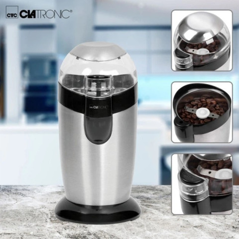 Кавомолка електрична Clatronic KSW 3307 120 Вт, чаша 40 г, нержавіюча сталь