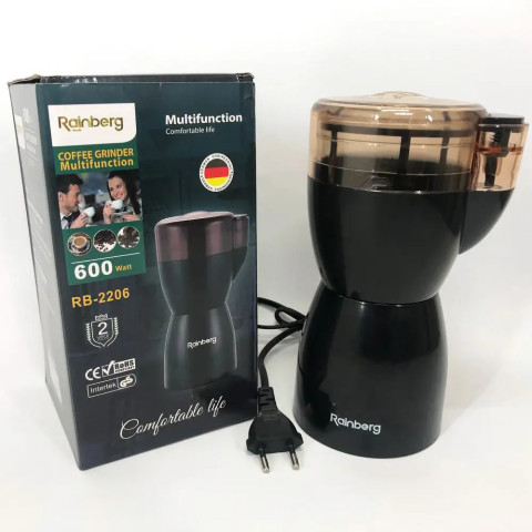 Кавомолка електрична Rainberg RB-2206 600 Вт, чаша 85 г