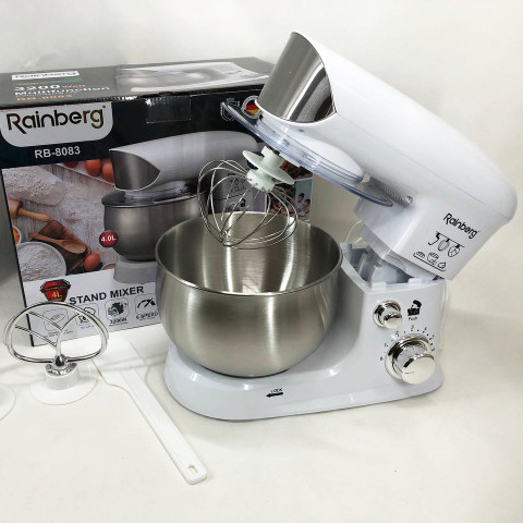 Міксер планетарний Rainberg RB-8083 3200 Вт з чашею 4 л білий