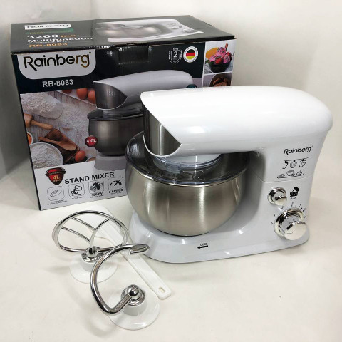 Міксер планетарний Rainberg RB-8083 3200 Вт з чашею 4 л білий