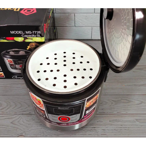 Мультиварка Domotec MS-7726 5 л 1500 Вт, 12 програм, чорна