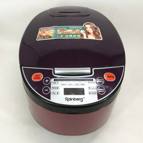 Мультиварка з фритюрницею Rainberg RB-6207 6 л 1500 Вт, 12 програм, коричнева