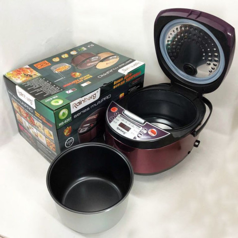 Мультиварка з фритюрницею Rainberg RB-6207 6 л 1500 Вт, 12 програм, коричнева