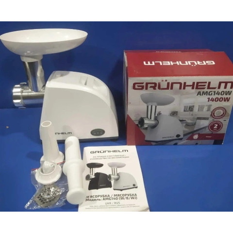 М’ясорубка електрична Grunhelm AMG140W 1400 Вт з реверсом біла