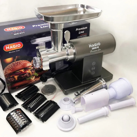М’ясорубка Magio MG-271 2600 Вт з овочерізкою та сенсорною панеллю