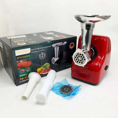 М’ясорубка Rainberg RB-2319 3000 Вт з реверсом червона