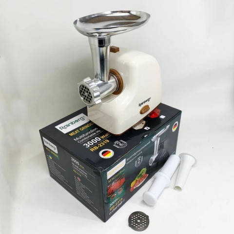 М’ясорубка Rainberg RB-2319 3000 Вт з реверсом молочна