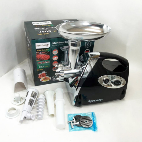 М’ясорубка Rainberg RB-675 3800 Вт із соковижималкою чорна