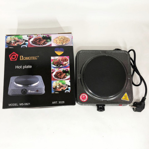 Електроплита Domotec MS-5821 1 конфорка 1000 Вт сіра