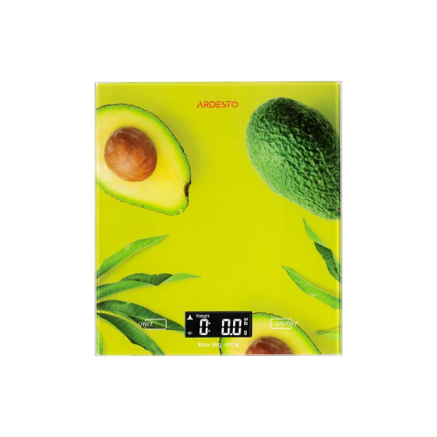 Кухонные электронные весы Ardesto SCK-893 Avocado до 5 кг, 1 г, стекло, LED