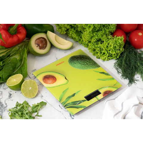 Кухонные электронные весы Ardesto SCK-893 Avocado до 5 кг, 1 г, стекло, LED