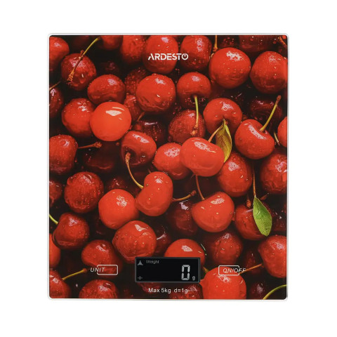 Кухонные электронные весы Ardesto SCK-893 Cherry до 5 кг, 1 г, стекло, LED
