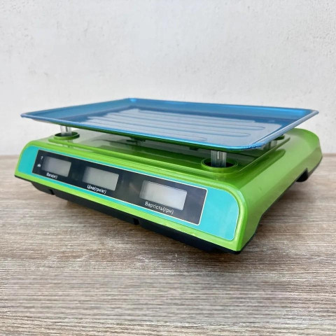 Торговельні ваги BITEK BT-982S з акумулятором/двосторонній LCD дисплей/нержавіюча платформа від 5 г до 55 кг 4V 4 Ah 34х25 см