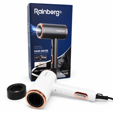 Фен для волосся Rainberg RB-2260 2200 Вт з дифузором і холодним обдувом