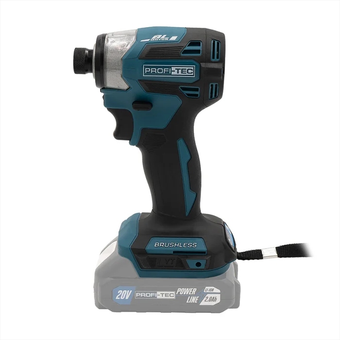 Акумуляторний імпульсний гвинтоверт PROFI-TEC PID1820BL POWERLine (без акумулятора та зарядного пристрою, кейс): 180 Нм, 1/4″