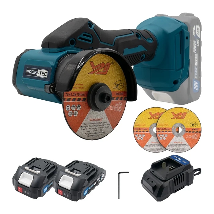 Акумуляторний універсальний різак PROFI-TEC PWS7620 POWERLine (2×PT2020MP (2.0 Аг), зарядний пристрій): 76 мм, 22 мм